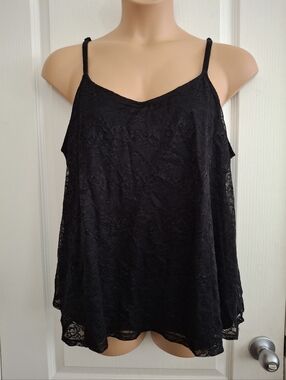 Torrid Sz 1 Black Lace Spaghetti Strap Women's Top